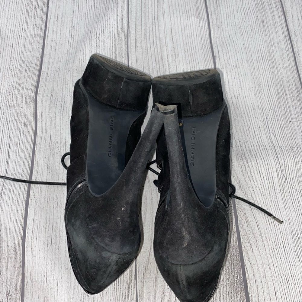 Gianni Bini open toe heeled booties black sz 7.5 women - Picture 5 of 11